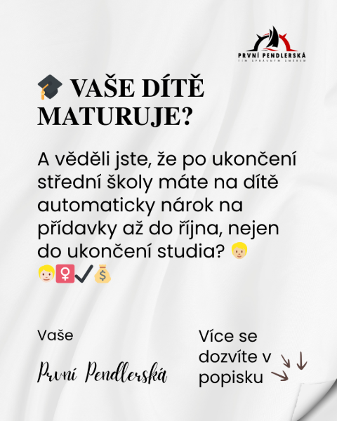 Věděli jste, že na dítě po ukončení střední školy máte automaticky nárok na přídavky, ne do ukončení, ale až do října?🧑🏼👱🏻‍♀️✔️💰